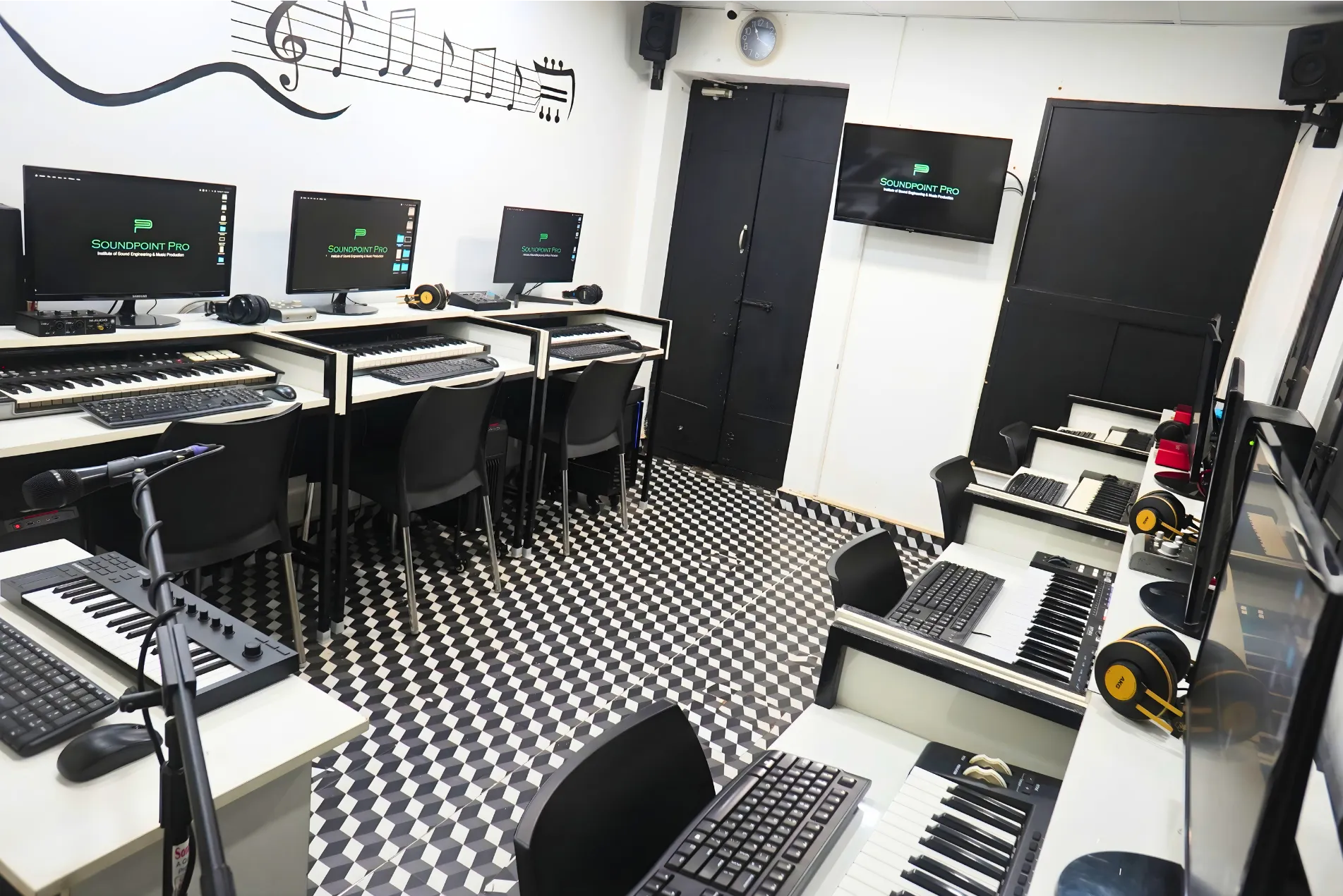 Student using Pro Tools DAW on an iMac at Soundpoint Pro